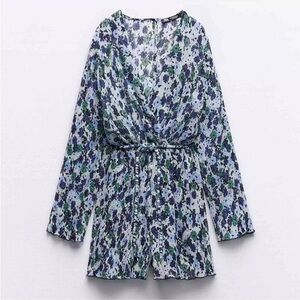 ZARA Printed Pleated Jumpsuit